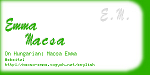 emma macsa business card